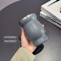 Commerce extérieur de haute qualité nouvelle tasse en acier inoxydable à double paroi de 8oz en forme de gourde avec paille et brosse