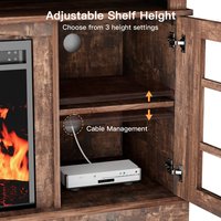 Magnifique meuble TV extensible de style mid-century avec foyer électrique LED, meuble TV moderne pour salon