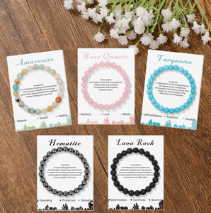 Bracelet élastique en pierres naturelles <span class=keywords><strong>de</strong></span> 8 mm, vente en gros, prix bas, options multicolores - Product Image 2