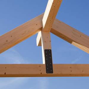 Plaque de pignon, support de connecteur en treillis enduit de poudre noire <span class=keywords><strong>poutre</strong></span> en <span class=keywords><strong>bois</strong></span> fixe, plaque de pignon décorative - Product Image 4