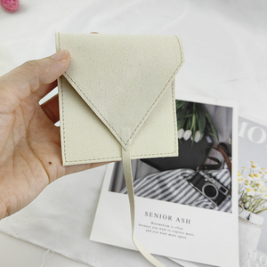 Custom Velvet Jewelry Display Pouch Thick Microfiber Suede Flap <b>Envelope</b> Necklace Earring Jewelry Packaging Bag with logo - Product Image 3