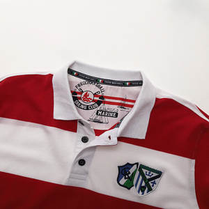 2019 nouveau rayé hommes pour chemise été décontracté à manches courtes pour col grande taille imprimé tricoté 100% coton Stock - Product Image 3