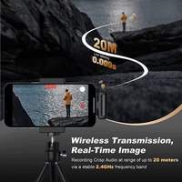 Système de microphone double à col rabattable intégré J13, entrées Lightning et USB-C et étui de batterie, adapté aux smartphones/