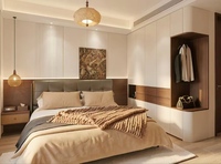 Armoire de chambre moderne en bois massif Yi Gui, 3 tiroirs, grande capacité, écologique, poignées métalliques durables, portes à panneaux surélevés à charnières