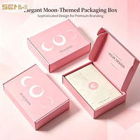 Boîtes d'expédition en carton ondulé avec impression de lune rose et logo personnalisé, boîtes pliantes de luxe pour vêtements