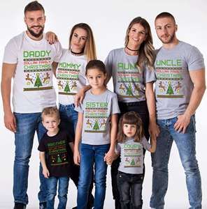 New custom streetwear bambini abbigliamento per adulti vestiti di <span class=keywords><strong>famiglia</strong></span> t-shirt set vestiti di natale manica corta <span class=keywords><strong>famiglia</strong></span> di corrispondenza set tshirt - Product Image 5