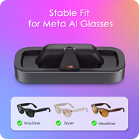Chargeur rapide pour lunettes connectées avec indicateur LED et station de charge pour Oakley, Meta, Ray-Ban (Wayfarer, Skyler et Headliner)