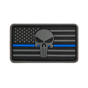 Parche de resina de PVC 3D de alta calidad, ecológico, inalterable, con diseño de la bandera americana, Punisher y Línea Azul, con efecto de goteo y ganchos de lona - Product Image 4