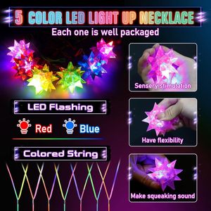 Colliers Pendentifs Étoiles Scintillantes Lumineuses en Gros pour Anniversaire, Soirée Lumineuse, Rave, Halloween - Product Image 2