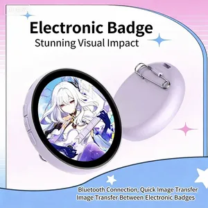 Broche numérique Art Show avec écran tactile HD 1,85 pouces, téléchargement Bluetooth, rechargeable, open source, API ouverte, programmable DIY, gadgets IA OEM - Product Image 1