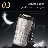 Mug à café de voyage portable à double paroi thermique de 14 oz avec logo personnalisé, tasse à café intelligente en titane pur ultralégère avec couvercle à affichage LED