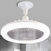 Ventilateur de plafond LED avec télécommande, variateur d'intensité, 3 vitesses, moteur sans balais, douille E27, pour chambre à coucher, salon, intérieur