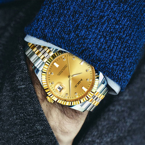 Reloj Automático Redondo de Acero Inoxidable para Mujer MIGE con Detalles de Diamantes, Visualización de Fecha Analógica, Elegante Reloj de Pulsera - Product Image 5