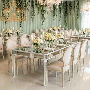 Luxury Glass Banquet Dining Room Wedding <strong>Mirror</strong> <strong>Table</strong> Top Dining <strong>Table</strong> - Product Image 1