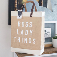 Custom Design Lederen Handvatten Jute Tote Strand Tassen Herbruikbare Winkelen Grote Strand Jute Tote Tas Met Logo 'S