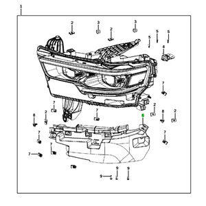Supports de phares pour Ram 1500 Trx 2022-2023 68443929AD 68443928AD Support de montage avant en plastique - Product Image 4