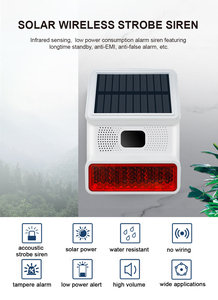 <span class=keywords><strong>Sirena</strong></span> Solare da Esterno Impermeabile 433MHz con Luce LED <span class=keywords><strong>Lampeggiante</strong></span>, Controllo App Tuya Smart, Sensore di Movimento PIR, Volume Regolabile - Product Image 2