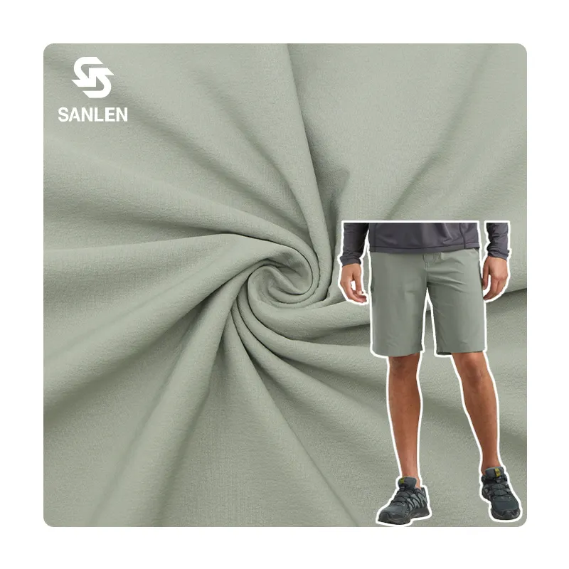 กางเกงผ้าไนลอนสแปนเด็กซ์4ทางสำหรับผู้ชายกางเกงผ้าหนายืดหยุ่นสูงสีเทา160D ออกแบบได้ตามต้องการ