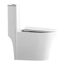WC monobloc en céramique blanche Empolo Luxury Toilets, ensemble sanitaire avec siège et cuvette pour salle de bain d'hôtel