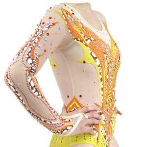 Personnalisable OEM Femmes Enfants Spandex Gymnastique Ballet Dancewear Rhinestone <span class=keywords><strong>Justaucorps</strong></span> pour Performances Artistiques Scène Porter - Product Image 4