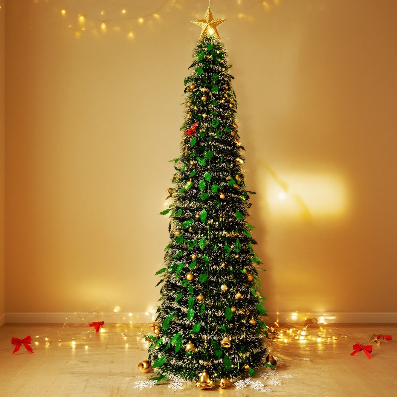クリスマスを祝うための卸売折りたたみスパイラルクリスマスツリー