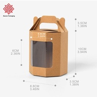 Baoren Minimalist Doğal Tek Renk Kraft Kağıt Şeffaf Pencereli Hediye Kutuları Sekizgen Kutular Özel Baskılı