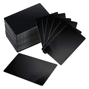 Atacado Cut Aluminum Alloy Stainless Steel Laser Printing Engraving Logo Name Black Silver Blank Custom Metal Business Cards