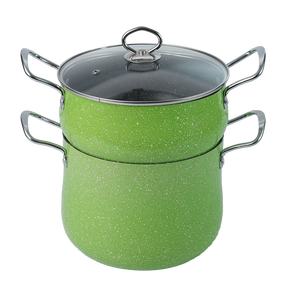 Batterie de cuisine best-seller : Ensemble de casseroles à <span class=keywords><strong>couscous</strong></span> double paroi antiadhésives de 18-24 cm avec cuiseur vapeur en bambou et couvercle en verre - Product Image 3