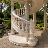 Escalier en marbre, balustrade en pierre sur mesure, sculpture artisanale, décoration d'escalier de villa, balcon, directement de l'usine