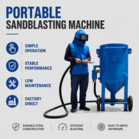 Machine de sablage portable, pot de sablage abrasif mobile, équipement de décapage de la rouille pour la préparation des surfaces en acier, décapage de la peinture