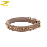 Ensemble collier et laisse pour chien en cuir véritable doux et doublé marron vintage, avec quincaillerie en cristal brillant, cousu main, accessoires durables pour animaux de compagnie