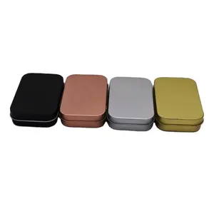 Tin Box Can 95x60x20mm In Stock Black And Silver Color USB Tin Box Hinged Mint Candy Can For Packaging