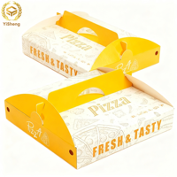 Boîte à pizza haut de gamme écologique avec poignée, conception anti-fuite d'huile, impression personnalisée, taille et forme sur mesure