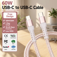 Câble USB Type C Tressé en Nylon de Gros, 6A 60W PD, Charge Rapide, Cordon de Données et Chargeur Compatible pour iPhone 15 16 17