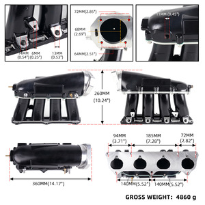 ท่อร่วมไอดีสำหรับชุดอัพเกรด A1 K20A K24A1 Z1อะลูมิเนียมอัลลอยด์ขนาด360มม. - Product Image 1