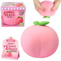 Balle anti-stress géante en TPR souple en forme de pêche, à remontée lente, 6 pouces, boîte surprise, jouet sensoriel fantaisie, cadeau de fête ou de bureau