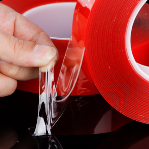 Cinta Adhesiva de Doble Cara Transparente, Súper Resistente, Sin Costuras, Gruesa, de Fondo Rojo, Lavable y Reutilizable - Product Image 4