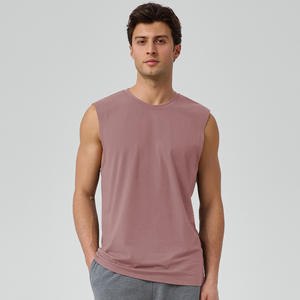 Débardeur de sport personnalisé pour <span class=keywords><strong>homme</strong></span>, sans manches, séchage rapide, respirant, avec ouvertures latérales, en coton et polyester - Product Image 4