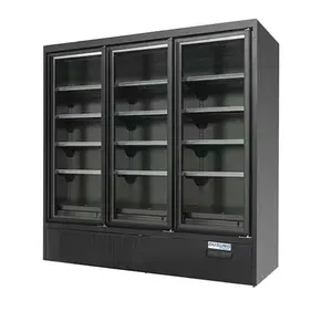 超市商用冰箱玻璃门带加热器的展示冰柜行走冰柜玻璃门