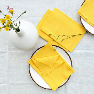 Serviettes en coton faites à la main, lavables, couleur beurre, simples, en vrac, bleu clair, rose vif, blanc, noir, <span class=keywords><strong>vert</strong></span> sauge, jaune - Product Image 3