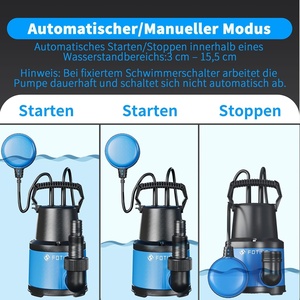 <span class=keywords><strong>Pompe</strong></span> submersible FOTING 400W 8000L/h, <span class=keywords><strong>pompe</strong></span> électrique filaire en plastique, hauteur de refoulement 8m, profondeur réglable 7m, <span class=keywords><strong>pompe</strong></span> de drainage à flotteur - Product Image 4