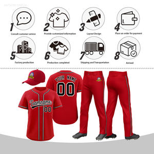 高品質な無地の野球ユニフォームセット、完全カスタマイズ可能で個人やチームにワンストップで準備完了 - Product Image 6