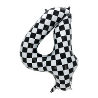 Nouveau ballon à carreaux noir et blanc de 40 pouces Joyeux anniversaire avec ballons Gif