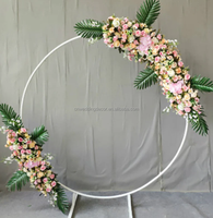 Arc métallique rond doré, décor de cercle pour fleurs, support à ballons, toile de fond