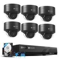 4COVR 8-Kanal-Sicherheitskamerasystem, 6X 5MP IK10 Vandalensichere Kabelgebundene Kommerzielle Dome PoE IP-Kamera IP67 AI Heimüberwachung