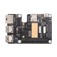 Carte d'extension PCIe pour Raspberry Pi 5 vers MiniPCIe 4G/Gigabit Ethernet/USB 3.2 Gen1, kit sans pilote, plug-and-play