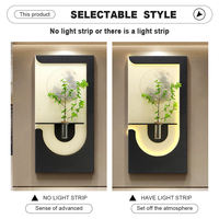 Lampu LED 3D Batu Pasir Seni Dinding Modern Vas Gantung untuk Dekorasi Ruang Tamu Rumah
