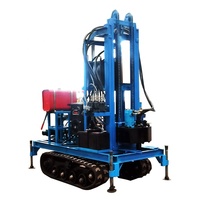 Foreuses hydrauliques portables sur chenilles pour puits d'eau, personnalisables, avec moteur 22hp, 25hp, 35hp et boîte de vitesses