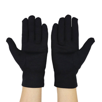 Mode chaud automne hiver polaire épaissie confortable résistant au froid gants en nylon noir avec doublure brossée