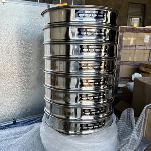 Ensemble de 12 tamis conforme à la norme ASTM E11 pour l'analyse des sols/graisses, diamètre 200 mm. Machine de laboratoire en acier inoxydable 20mm-4.75mm pour essais de béton 1 - Product Image 1